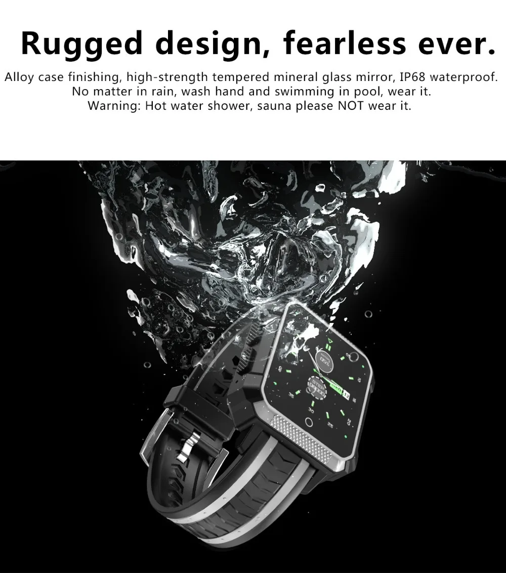 IP68 Водонепроницаемый 4G спортивные smart watch Android телефон H7 MTK6737 1 ГБ 8 ГБ 600 мА/ч, Батарея 5.0Mp камеры gps умные часы для мужчин