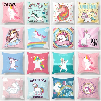 

Unicorn Case Bohemian Polyester Household Soft Cushion Decorative Cover Home Hotel Bed Car Seat Decorative Back Cushion Cover .