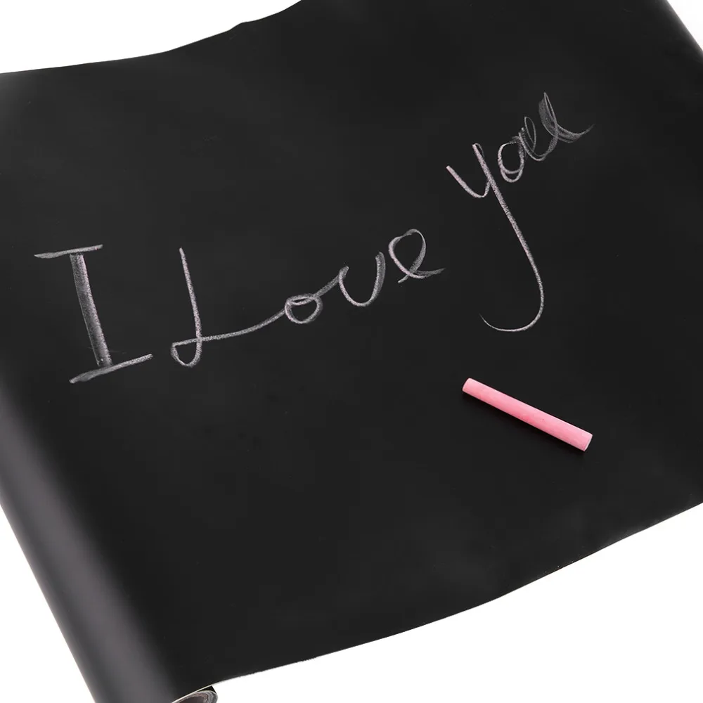 

1pcs Adhesive Blackboard Film with 5 pcs chalk Chalk Board Stick Roll 45CMX200CM Kids Draw Wall Decor Drop Shipping Wholesale