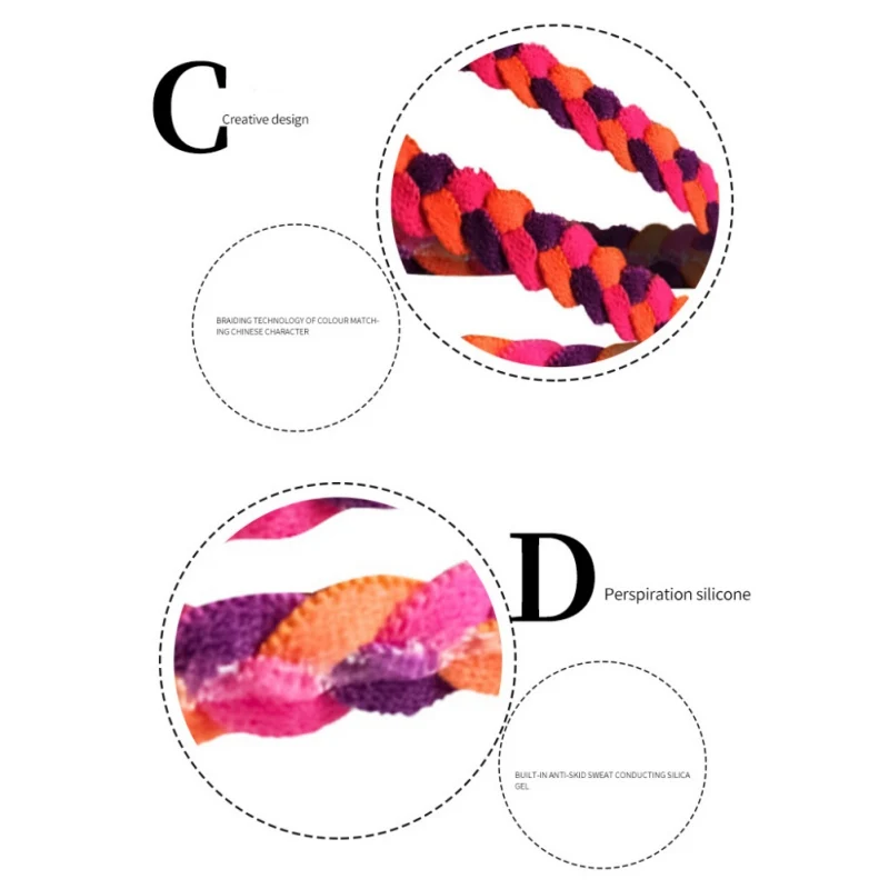 Силиконовая спортивная повязка на голову, разноцветная косичка, повязка на голову для бега, велоспорта, йоги, бега, баскетбола, фитнеса, спортзала