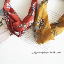 Трехъядерный весенний и летний стиль, Южная Корея, цветок, хипстерская повязка для волос, женский корейский стиль, перекрестная лента для волос, резинки для волос