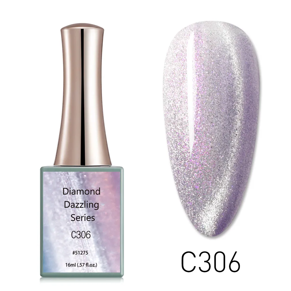 Canni New 16ml UV Nail Gel Polish Diamond Dazzling Series C303-C310 Cat Eye Glitter NailArt Manicure Varnish Enamel Lacquer 4