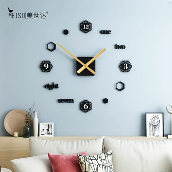 

Newest Acrylic 3D DIY Creative Wall Clock Modern Design Clocks Needle Stickers Living Room Decoration Watch Watch Home Decor