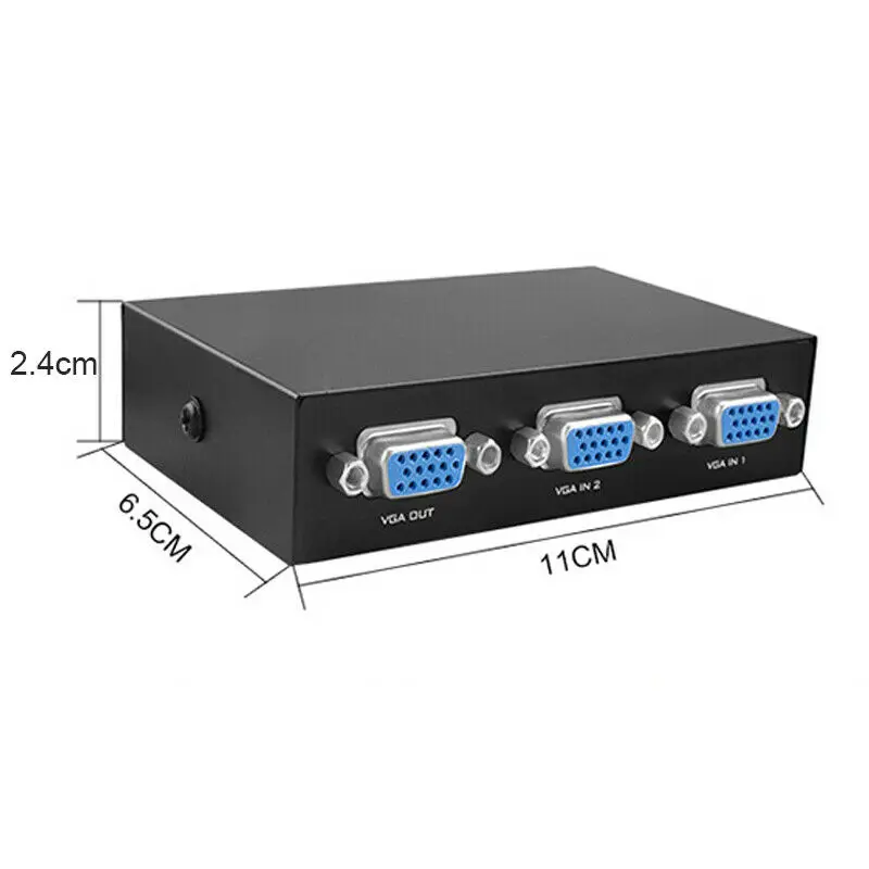 VGA Splitter,2-In-1-Out 2 Port Switcher VGA Splitter Plug and Play HD Display Accessories,Support VGA SVGA XVGA UXGA and Multi-sync Display VGA Splitter,2-In-1-Out 2 Port Switcher VGA Splitter Plug and Play HD Display Accessories,Support VGA SVGA XVGA UXGA and Multi-sync Display