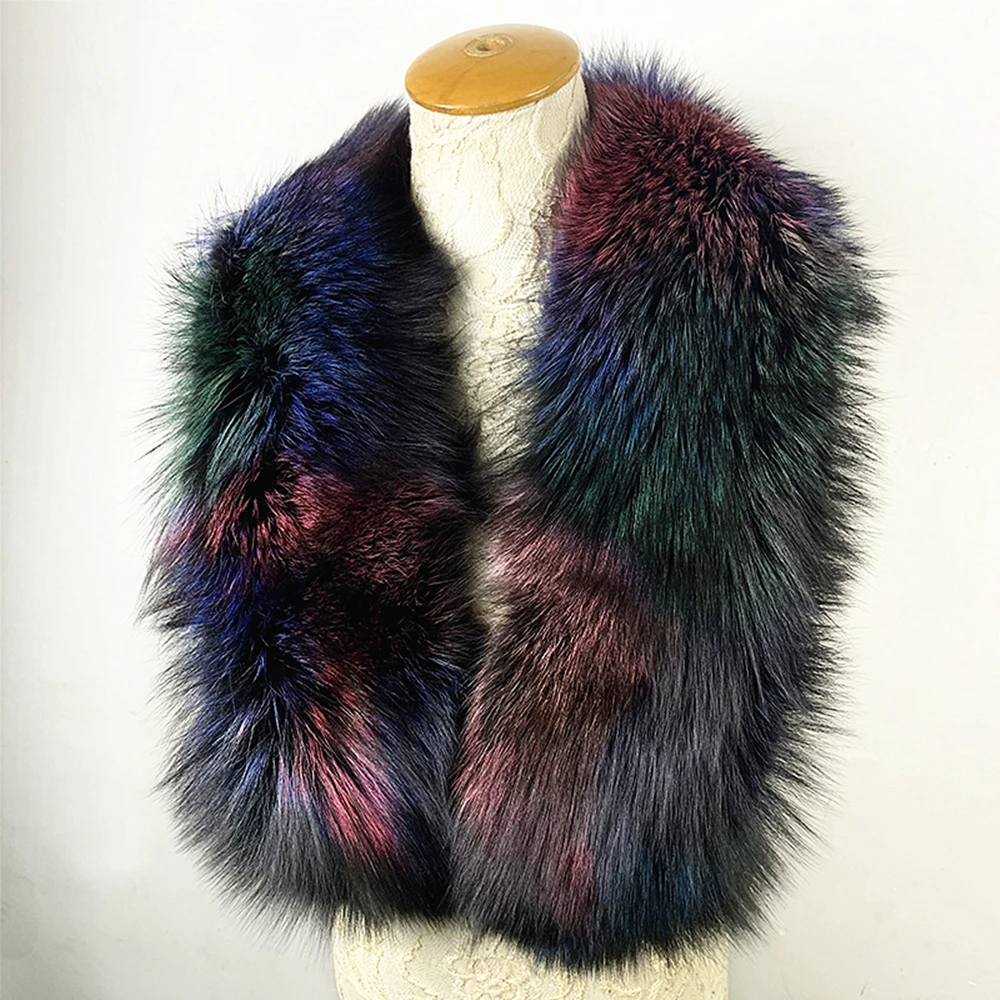 

Tatyana Furclub 2019 Fashion Winter Female Shawl Colourful Long Scarf Women Real Fur Scarf Natural Fox Fur Solid Luxury Scarfs