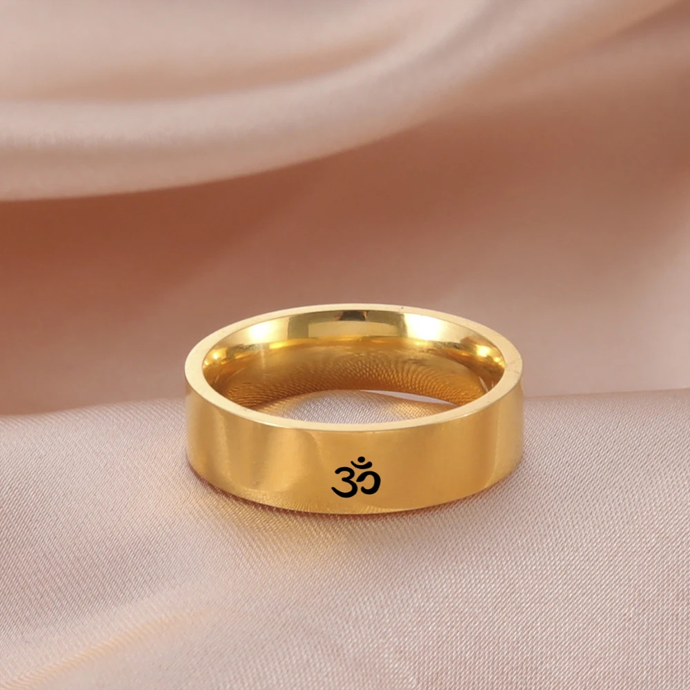 COOLTIME Buddhismus Indische Yoga Ringe für Männer Edelstahl Indische Yoga Om Finger Ring Amulett Schmuck Geschenk Großhandel 2026 – Detail 13