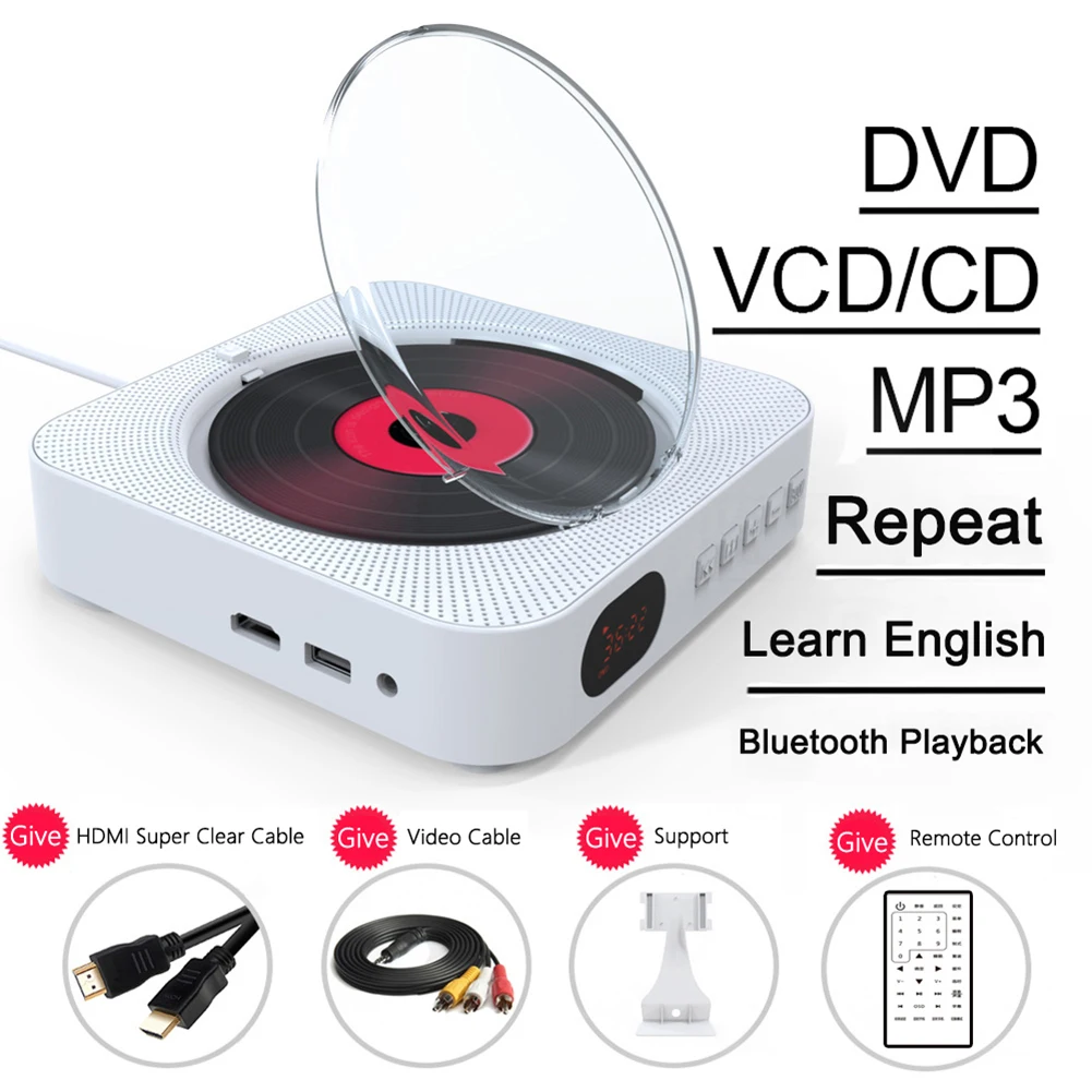 Bluetooth Wall-mounted CD Player Stereo Audio
