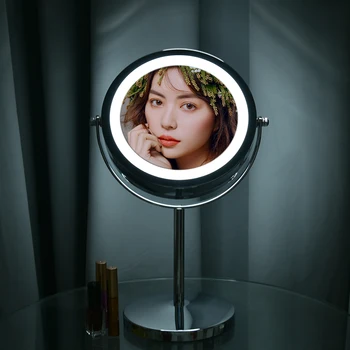 

10X Magnifying Makeup Mirror With LED Light 360 Rotation Double Sided Cosmetic Mirrors Desktop Standing Shave Vanity Mirror