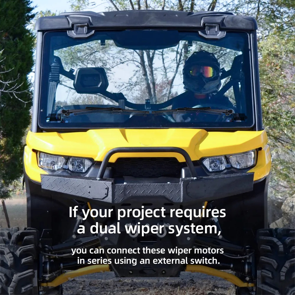 UTV Универсальный 12 вольт электрический двигатель стеклоочистителя для Polaris Ranger RZR 900 для Can Am для Honda Для Kawasaki TERYX