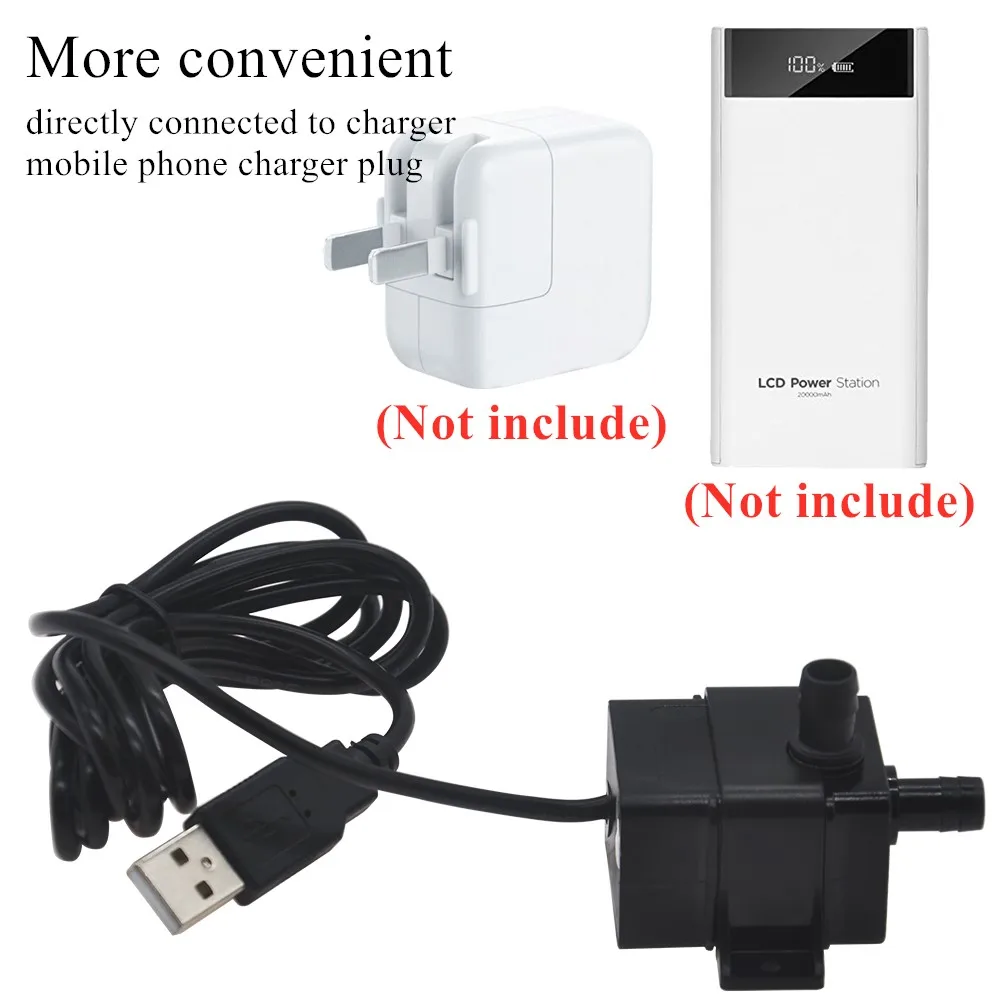 DC 5V USB Water Pump Submersible Water Pump Waterproof Low Noise Brushless DC pump Brushless Aquarium Tank Fountain