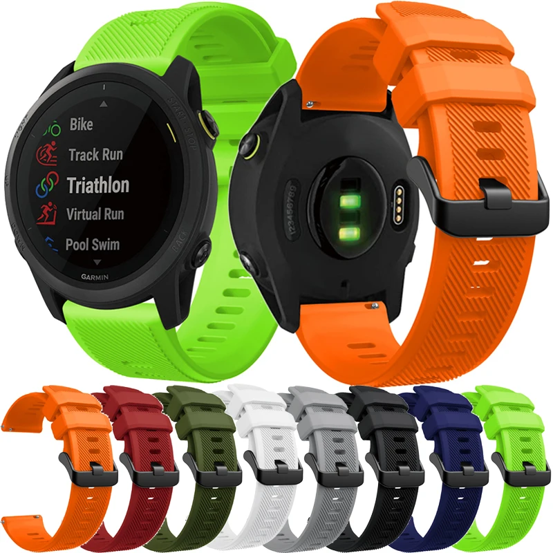 Ремешок силиконовый для смарт-часов Garmin Forerunner 745 GSP быстросъемный спортивный