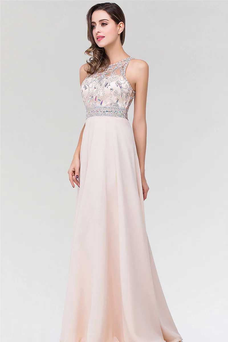 Vestido de Festa длинное вечернее платье с кристаллами очаровательное вечернее платье с бисером сзади длинное вечернее платье