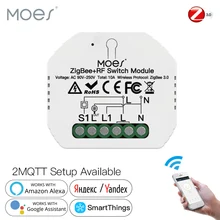 Tuya ZigBee 3.0 Smart Light Switch Module SmartThings Required APP Remote Control, Work with Alexa Google Home for Voice Control