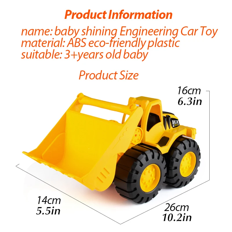 Baby Shining Car Toy Engineering Car Excavator Model Tractor Toy Dump Truck Model Classic Toy Vehicles Mini Gift for Boys