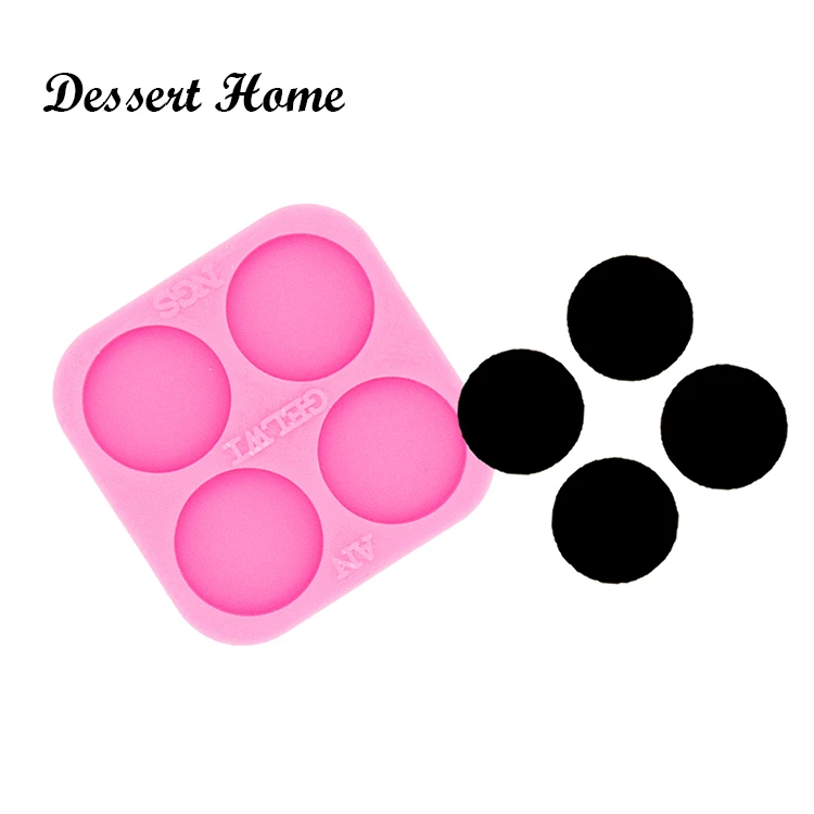 Dy0451 Super Glossy Resin 4hole Circle Molds, Mold For Badge Reel