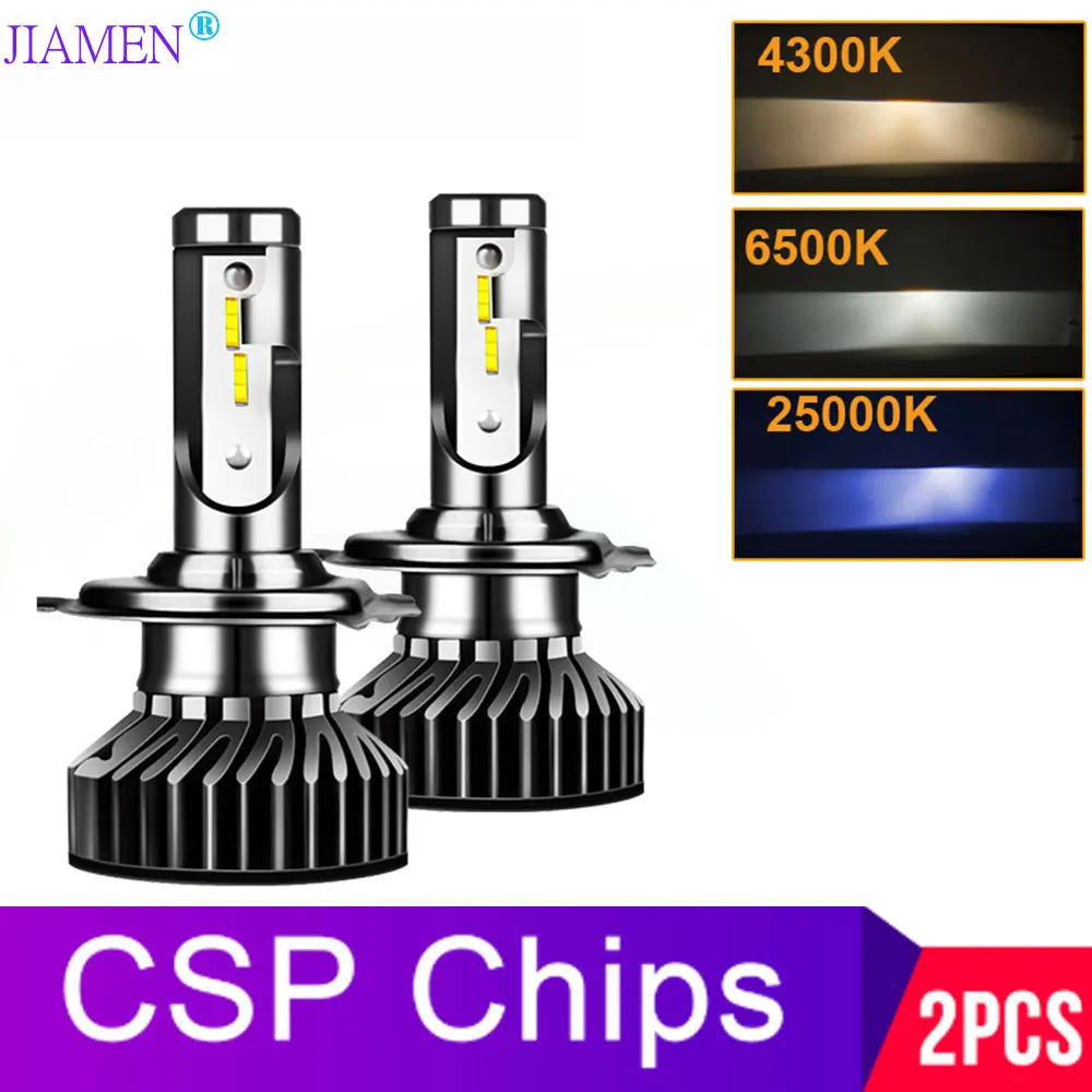 

JIAMEN12V 3000K 4500K 6500K 25000K 12000LM 9005 H1 H4 Turbo Led Headlight H3 H7 H11 9006 Canbus Led Bulbs Super Bright CSP Light