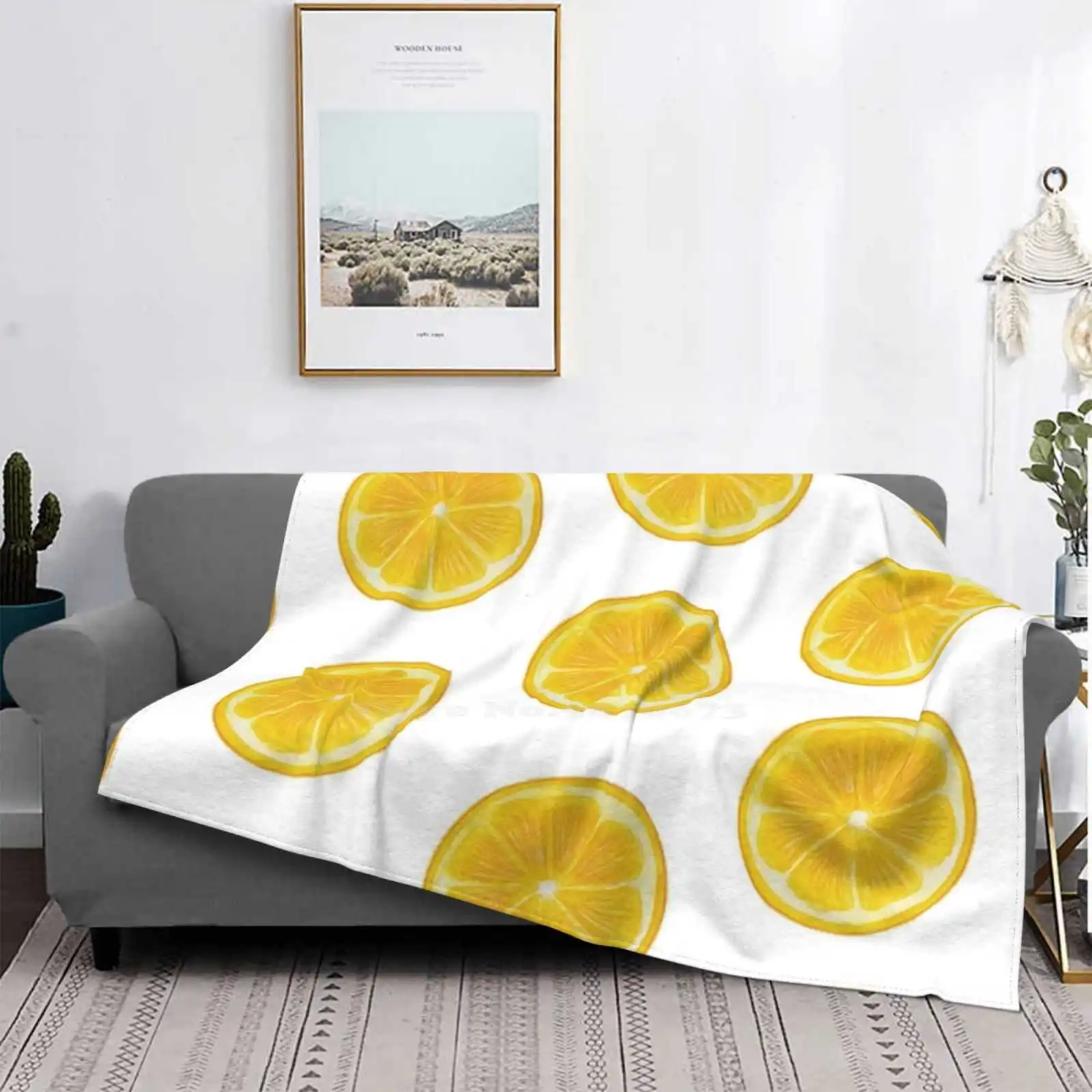 

Rondelle De Citron Air Conditioning Soft Blanket Aquarelle Citron Orange Fruit Dessin Jaune Texture Motif