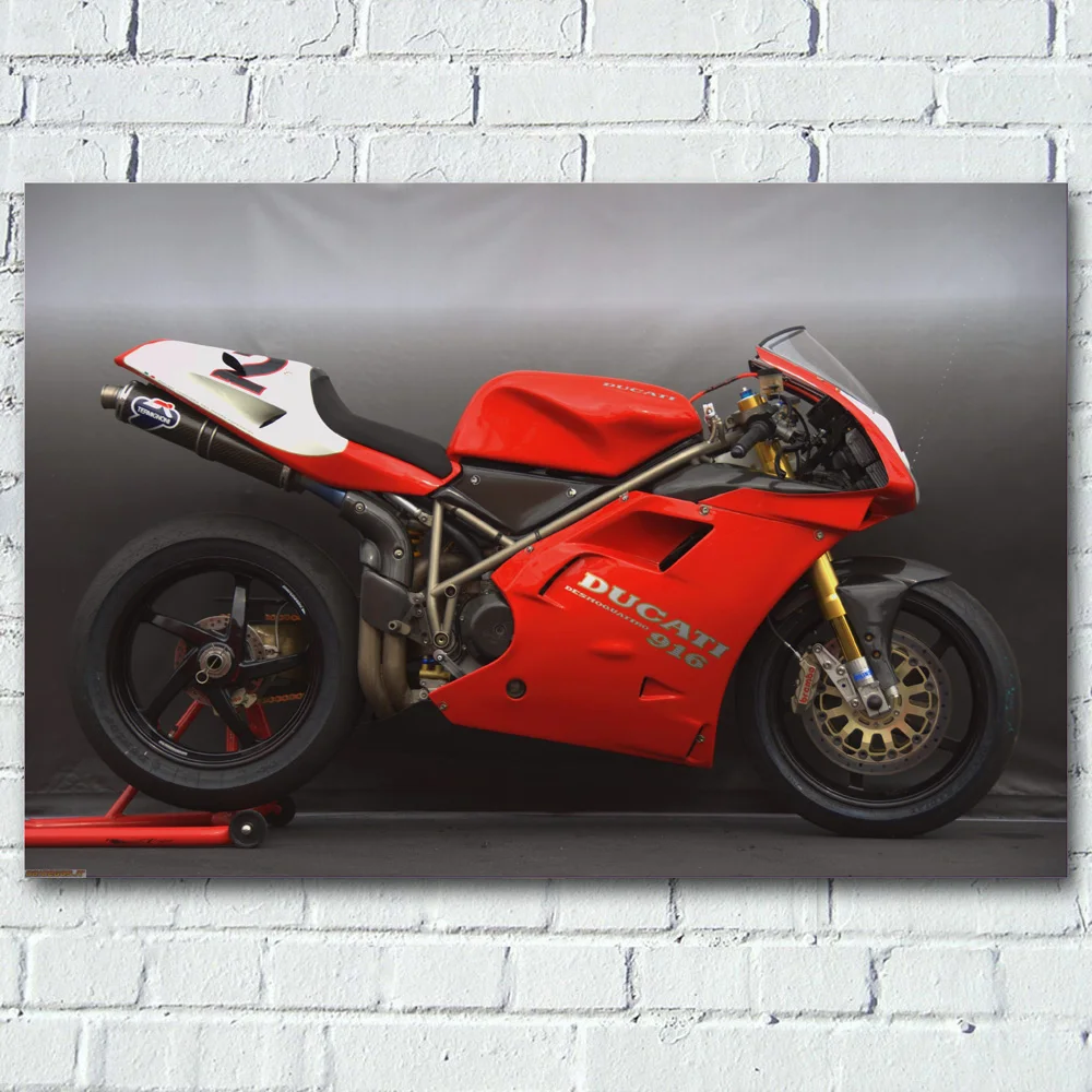 Красные спортивные настенные постеры Ducati 916 для классических мотоциклов езды на