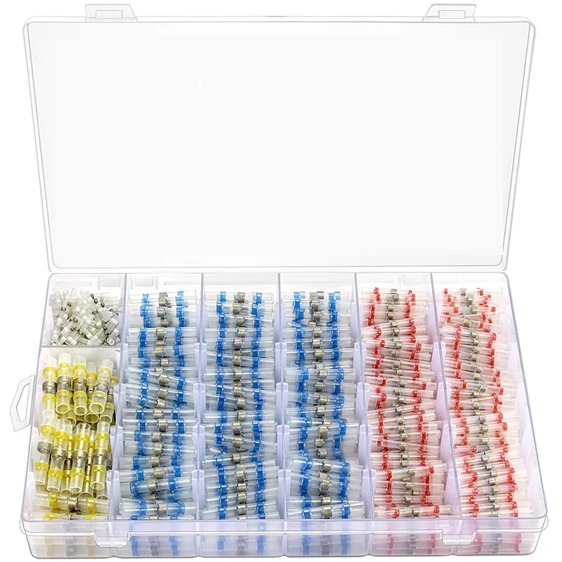 

800PCS Solder Seal Wire Connectors Heat Shrink Solder Butt Connectors - Waterproof Solder Connector Kit Insulated Electrical Wir
