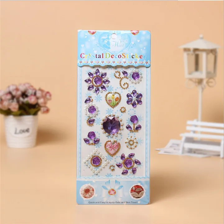 1   Flower Motif Rhinestones Sticker DIY Drill Mobile Acrylic Flat Paste Decor Bags Nails Phone Shell Car Sticker Diy Accessories