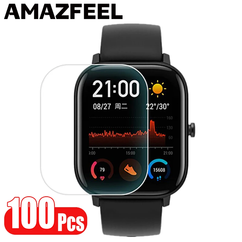 100 шт./упак. для Amazfit GTS Защитная пленка экрана GTR 47 мм Pace Stratos Bip S U 2