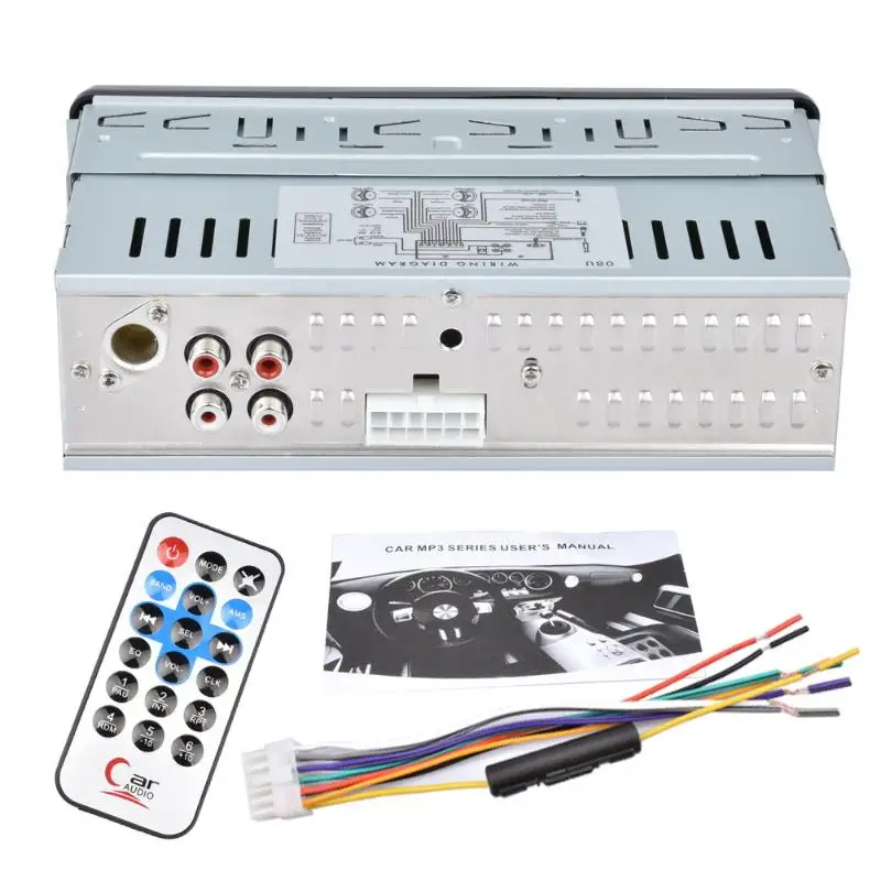 12V 3.5mm Car Stereo Radio AUX Audio MP3 Music Player USB FM Receiver Remote Control Multimedia Player In-dash Single 1 Din