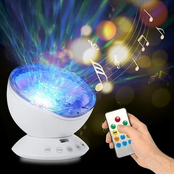 

Remote Control LED Ocean Wave Music Projector Light 7 Colors Light Built-In Music Player For Relaxing Ambiance Wedding Decor D30
