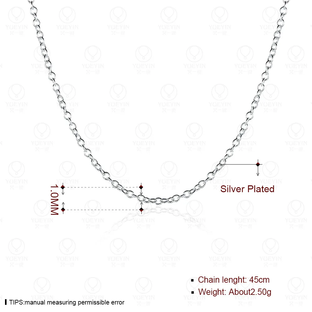 1 PCS 925 Sterling Silver 16/18/20/22/24 inch Length 1MM Rolo Chain Fashion Necklace Fine Jewelry gold necklace