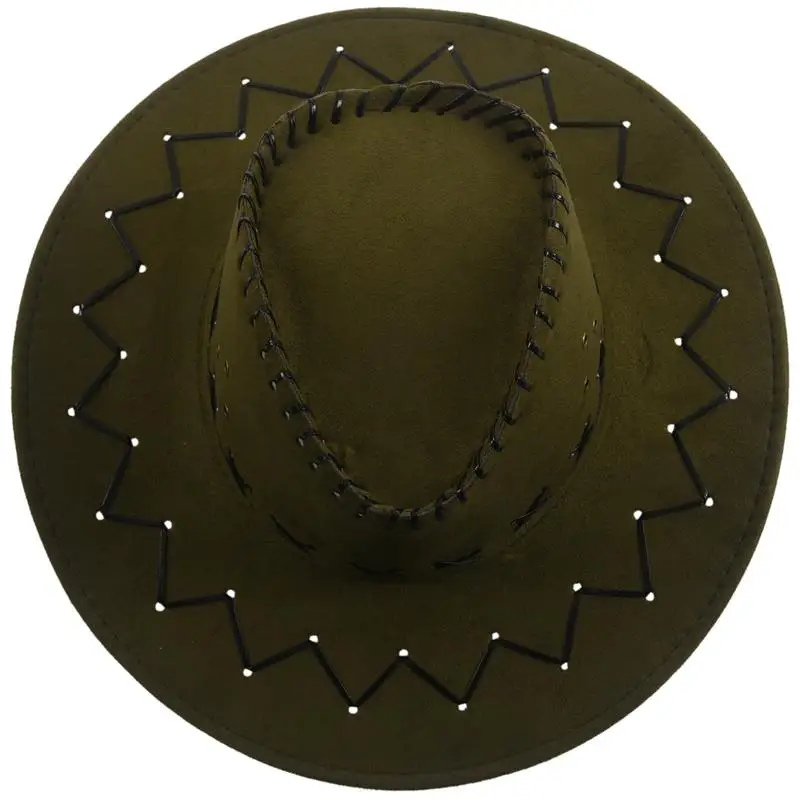 Регулируемый ремень для подбородка искусственная ковбойская шляпа из кожи армейский зеленый для мужчин