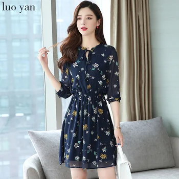 

Summer Korean Floral Chiffon Boho Sexy Sundress 2020 Vintage Plus Size Beach Mini Dresses Women Bodycon Party Elegant Vestidos