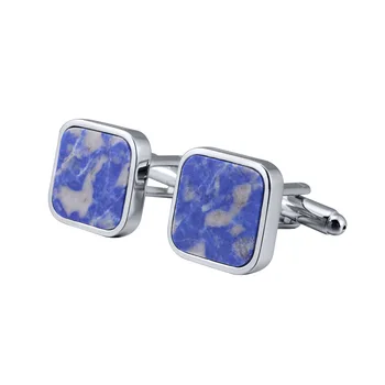 

Cufflinks Spot Natural Lapis Lazuli High-Grade Blue and White Porcelain Gemstone