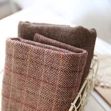 Весенняя винтажная английская клетчатая Смешанная шерстяная твидовая ткань для одежды