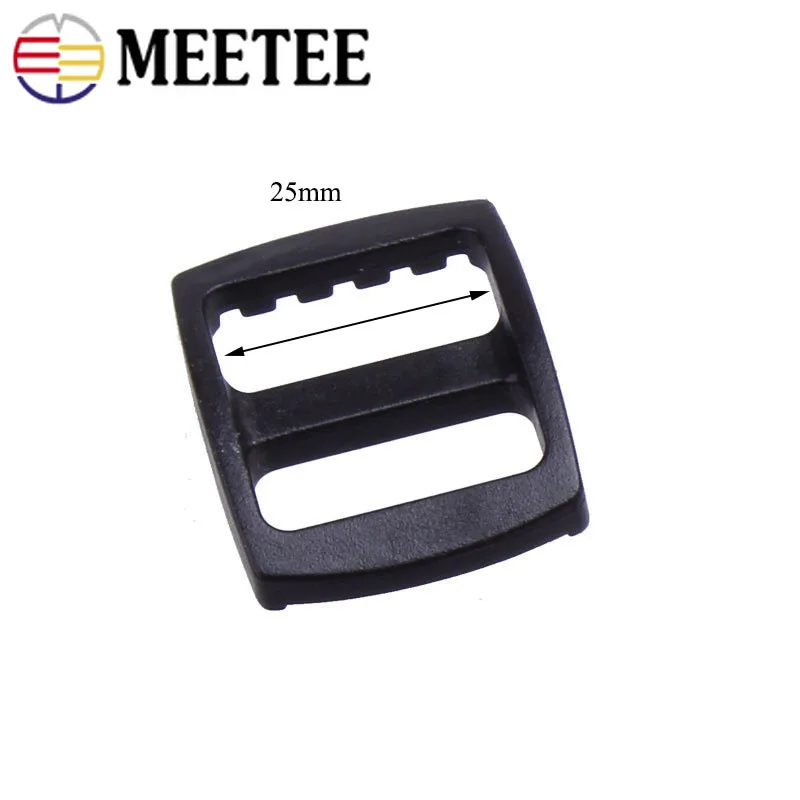 Meetee 50/100 шт, 25 мм, Пластик двухщелевая Пряжка Цвет собачьих ошейников Кнопка тканной ленты Чемодан ремешок ремень рюкзака Тройная крюк