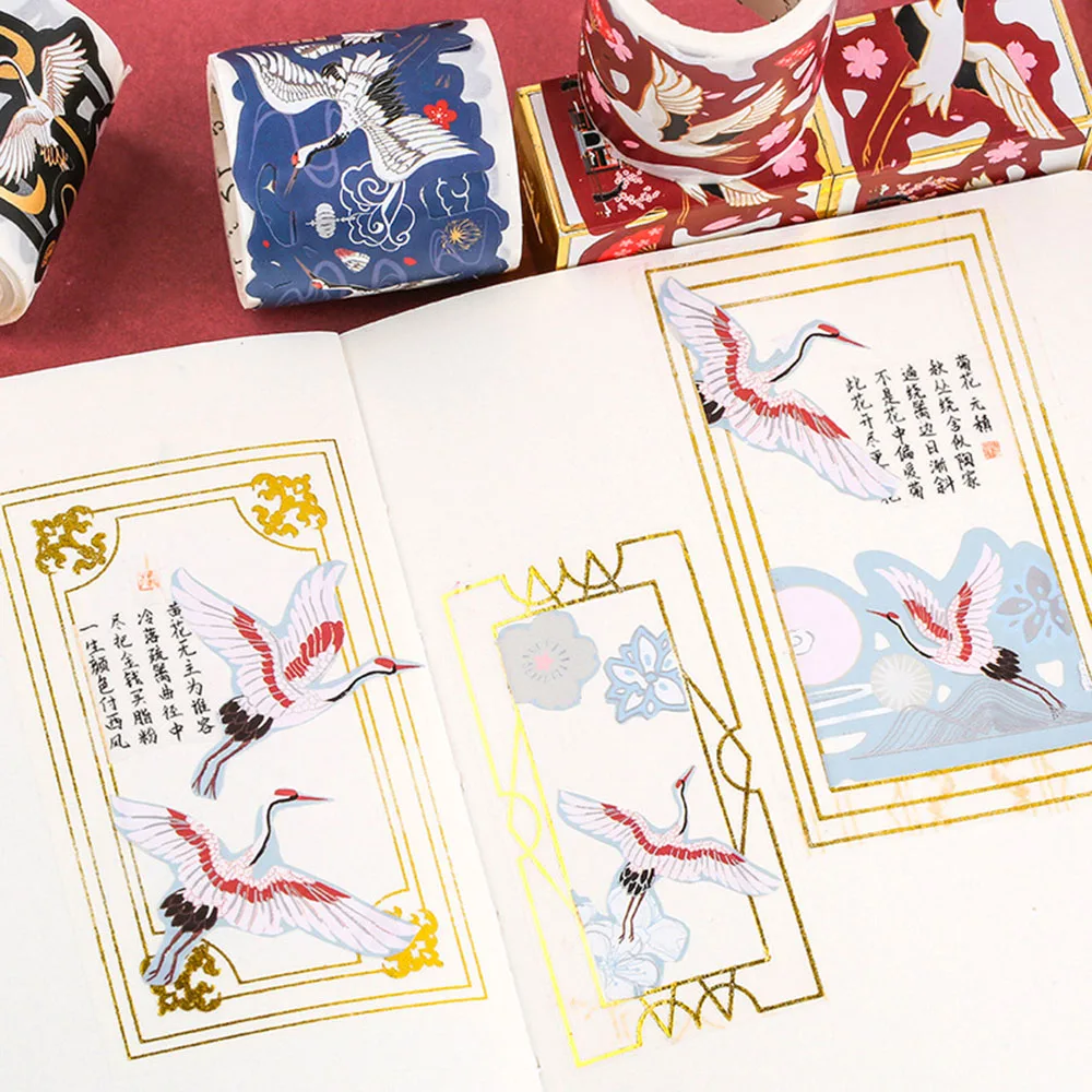Creative DIY Craft Paper Tapes New Fashion Decorative Lace Roll Sticky Paper Chinese Style Stationery School Supplies