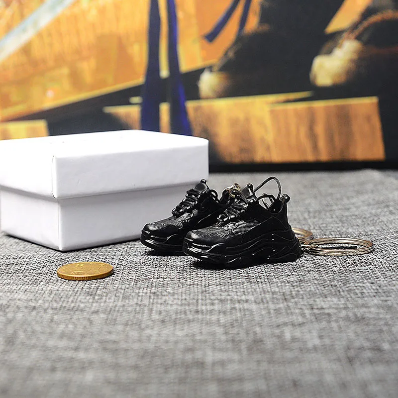 Дропшиппинг персональный поколение 3D модель кроссовок Брелок Сумка "красный синий" кулон подарок пара брелок - Цвет: a pair w silver ring