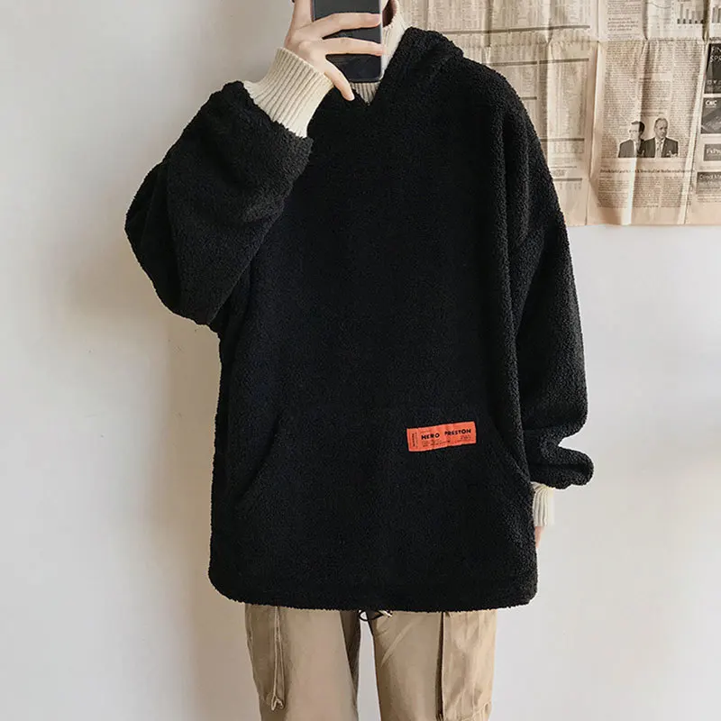Liketkit зимние толстовки мужские 2019 свободные флисовые плотные поддельные две
