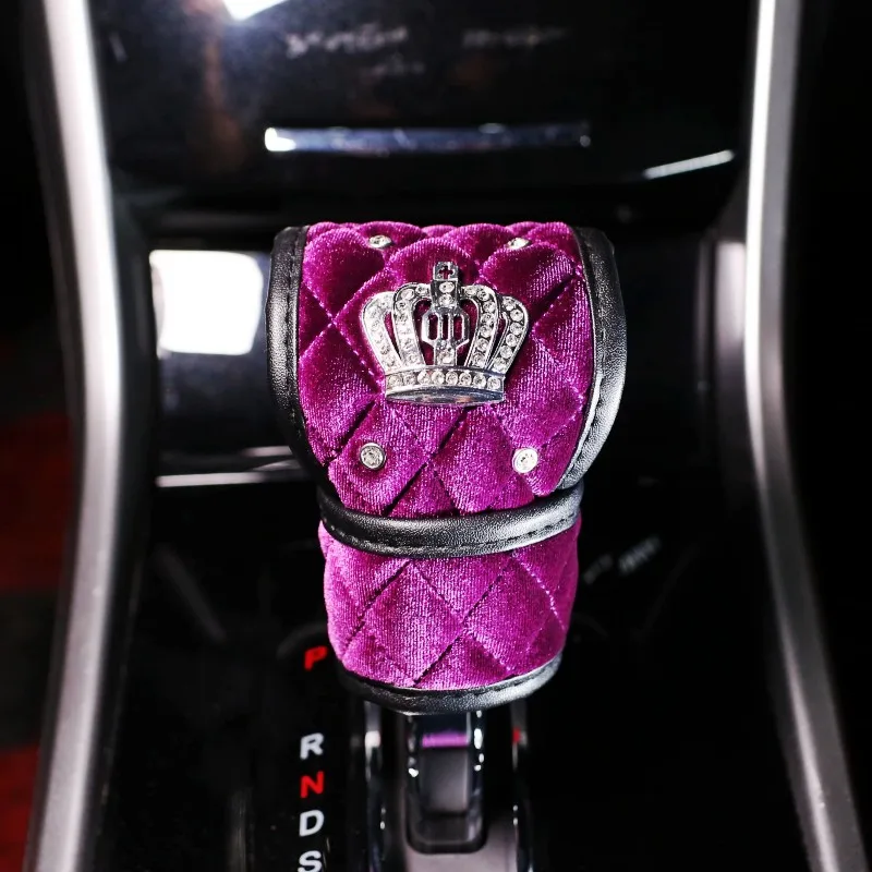 Soft-Plush-Car-Gear-Cover-Crystal-Crown-Auto-Hand-Brake-Cover-Shifter-Gear-Knob-Cover-Styling-Interior-134