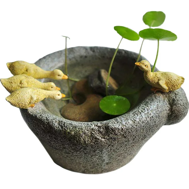 Kreatív Zamatos Edény Kacsákkal Maison Et Jardin Flowerpot Bonsai Növényi Utánzat Állati Virág Kültéri Dekoráció - Image 6