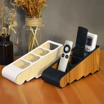 

1 PCS Metal Wooden Desktop Storage Box 4 Cells Shelf Remote Control Key Storage Rack Baby Carriage Pen Holder Office Organizer