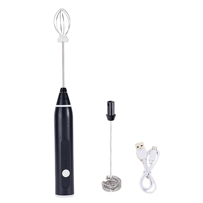 Electric Mixer Blender Milk Frother Handheld Charging Stainless Bubble Maker Whisk for Coffee Cappuccino Food Supplement 425B