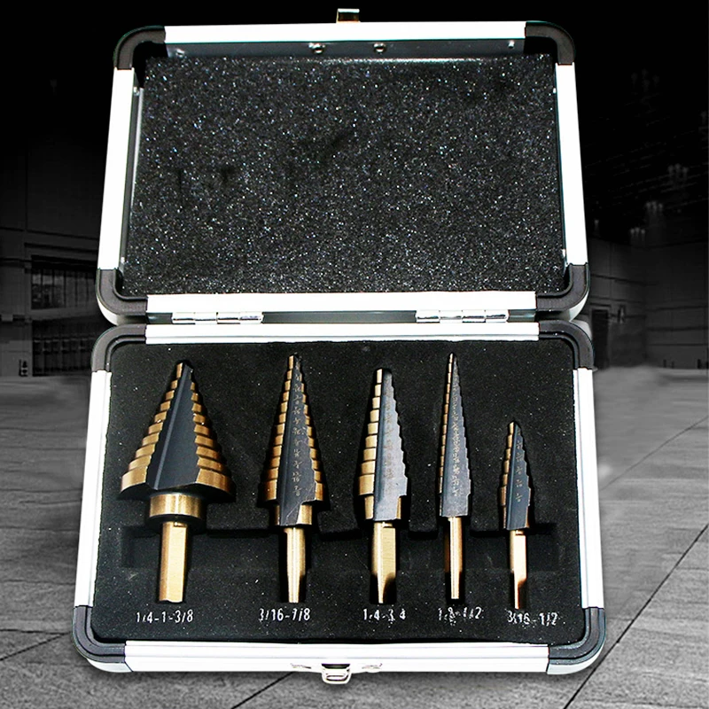 HSS Titanium Step Drill Bits For Metal Wood Shank Stepped Bit 3-12/4-12/4-20/4-32 Carpenter Tools Auger Center Drill Hole