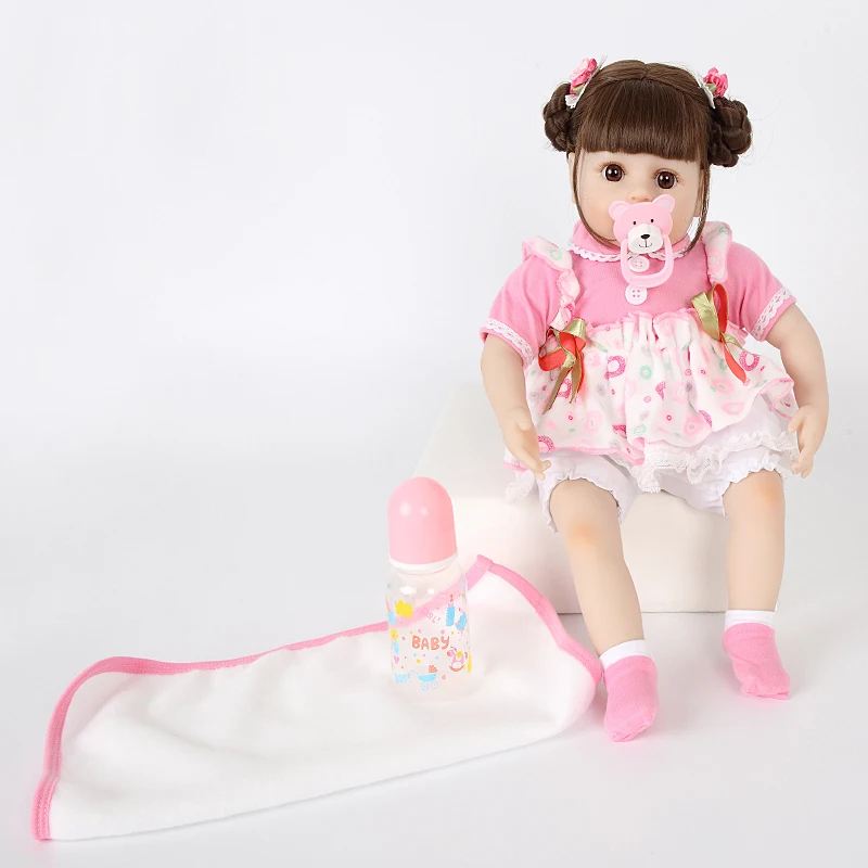 Кукла Reborn 45 см мягкий силиконовый детский кукла Boneca мальчик Женская Кукла Brinquedos прекрасная реальность bebe сюрприз Кукла reborn