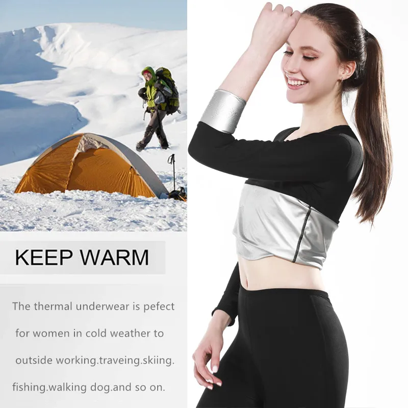 strapless shapewear 2021 Body Shaper Women Waist Trainer Tops Silver Coating Sweat Slimming Tshirt Warming Shirt  Long Sleeve Sauna Suit Shapewear full body shaper