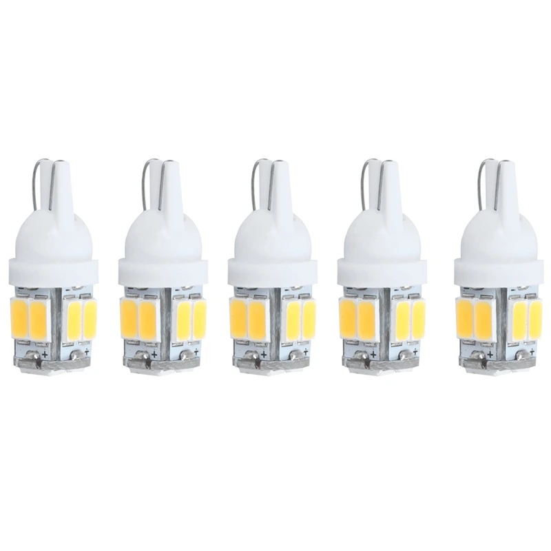 5 шт. T10 Вт 5630 SMD светодиодный светильник для приборной панели автомобиля теплый