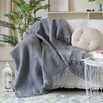 

Summer Knitted Home Blankets Sofa Plaid Air-conditioned Sleeping Cover Wall Hanging Tapestry Women Manta