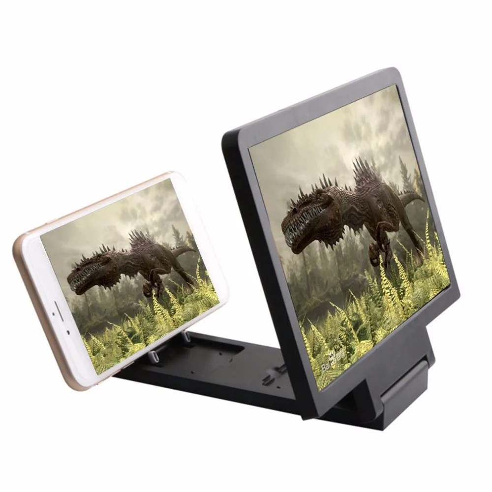 Screen Magnif 3D Movie Amplifier 3X Zoom Enlarged Phone Screen 3D Video Amplifier Radiation Eye Treasure To See Films Magnifier mobile stand holder