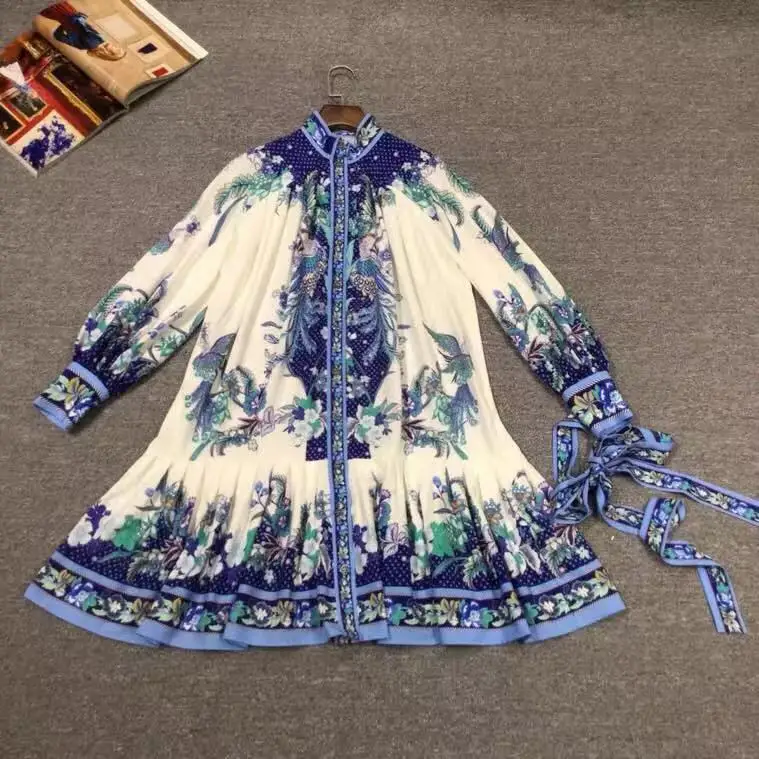AH10457 High quality New Fashion Women spring Dress Luxury famous Brand European Design party style dress