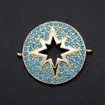 

5pcs/lot 24x20mm CZ Zircon DIY Jewelry Meteor Star Charm Connectors Wholesale Fashion Jewelry Accessories