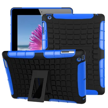 

Tablet Case for Apple iPad 2 3 4 TPU and PC Armor Cover for iPad Model A1430 A1460 A1395 Hybrid Shockproof Active Stand+Gifts