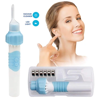 

Ear Wax Removal Kit, Ear Cleaner, Electric Ear Wax Removal Tool Soft Silicone Automatic Ear Wax Removal Kit with LED Light Power